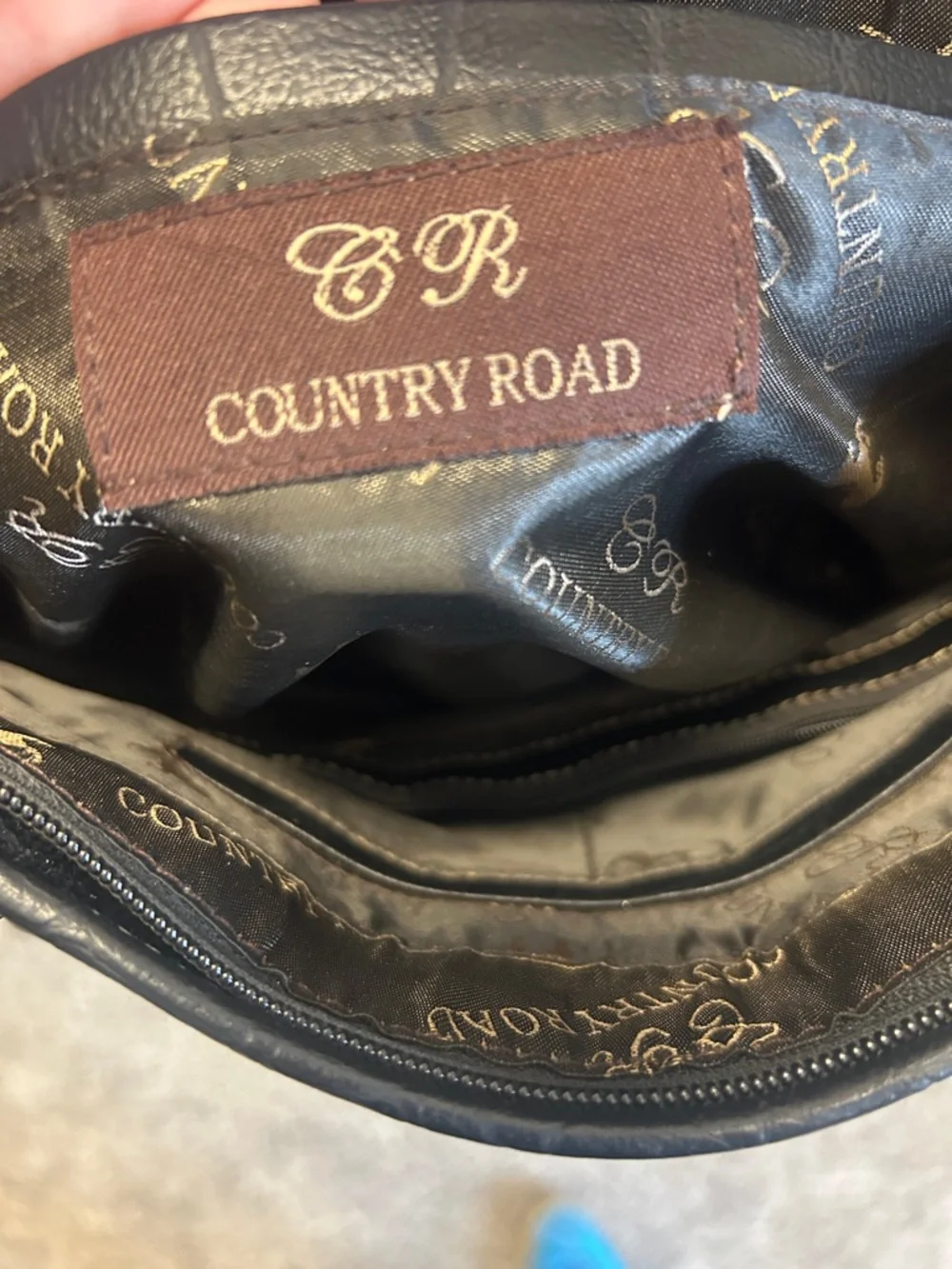 Vintage Country Road metallic green Shoulder Bag with Turquoise cross Accents